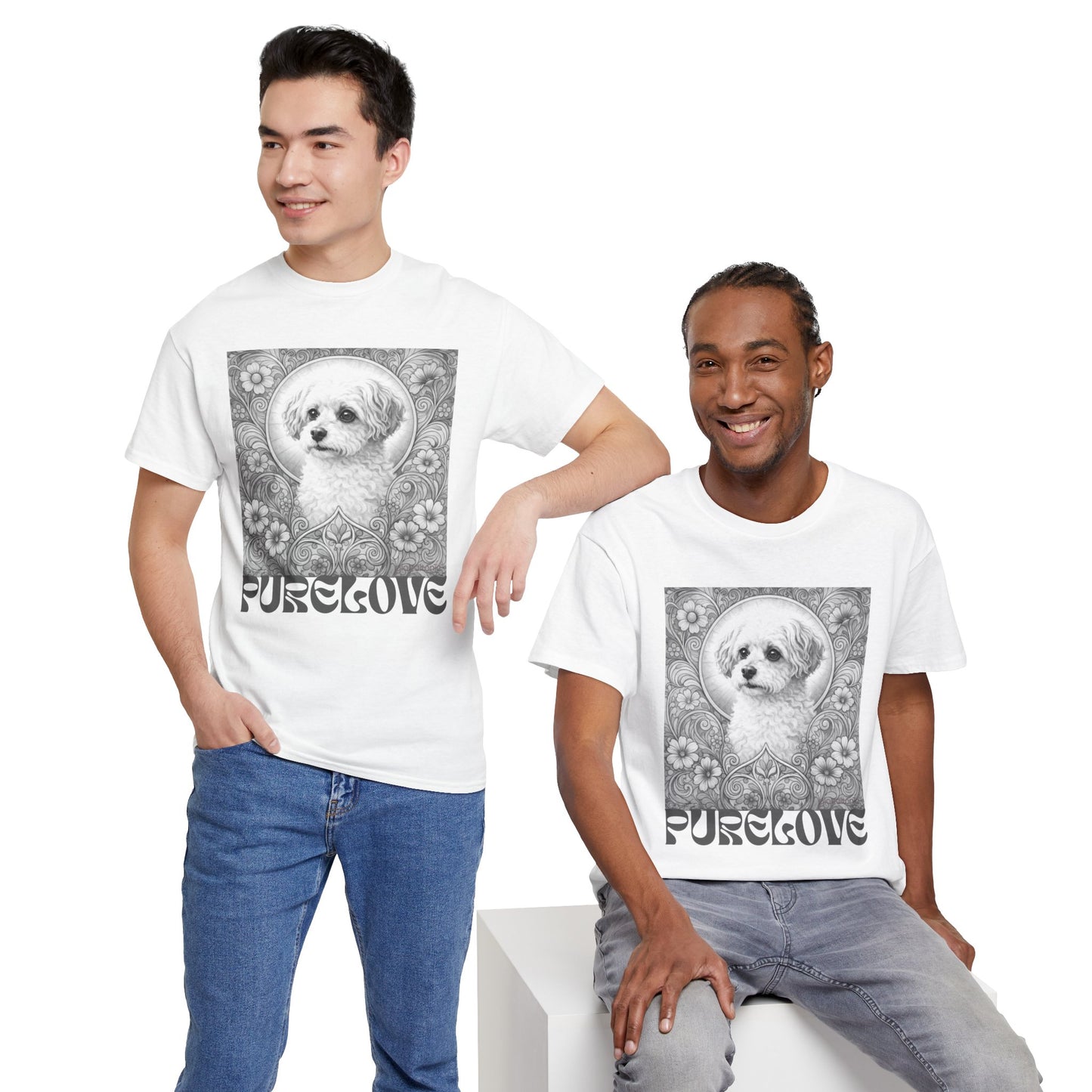 Foxypoo (Foodle) Vintage Graphic T-Shirt – Unisex Cotton Tee for Dog Lovers (Black & White)