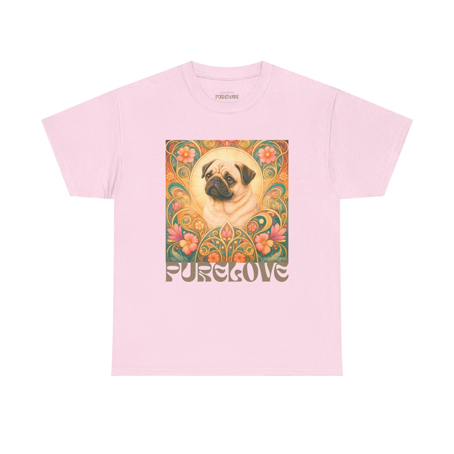 Pug Tan Vintage Graphic T-Shirt – Unisex Cotton Tee for Dog Lovers