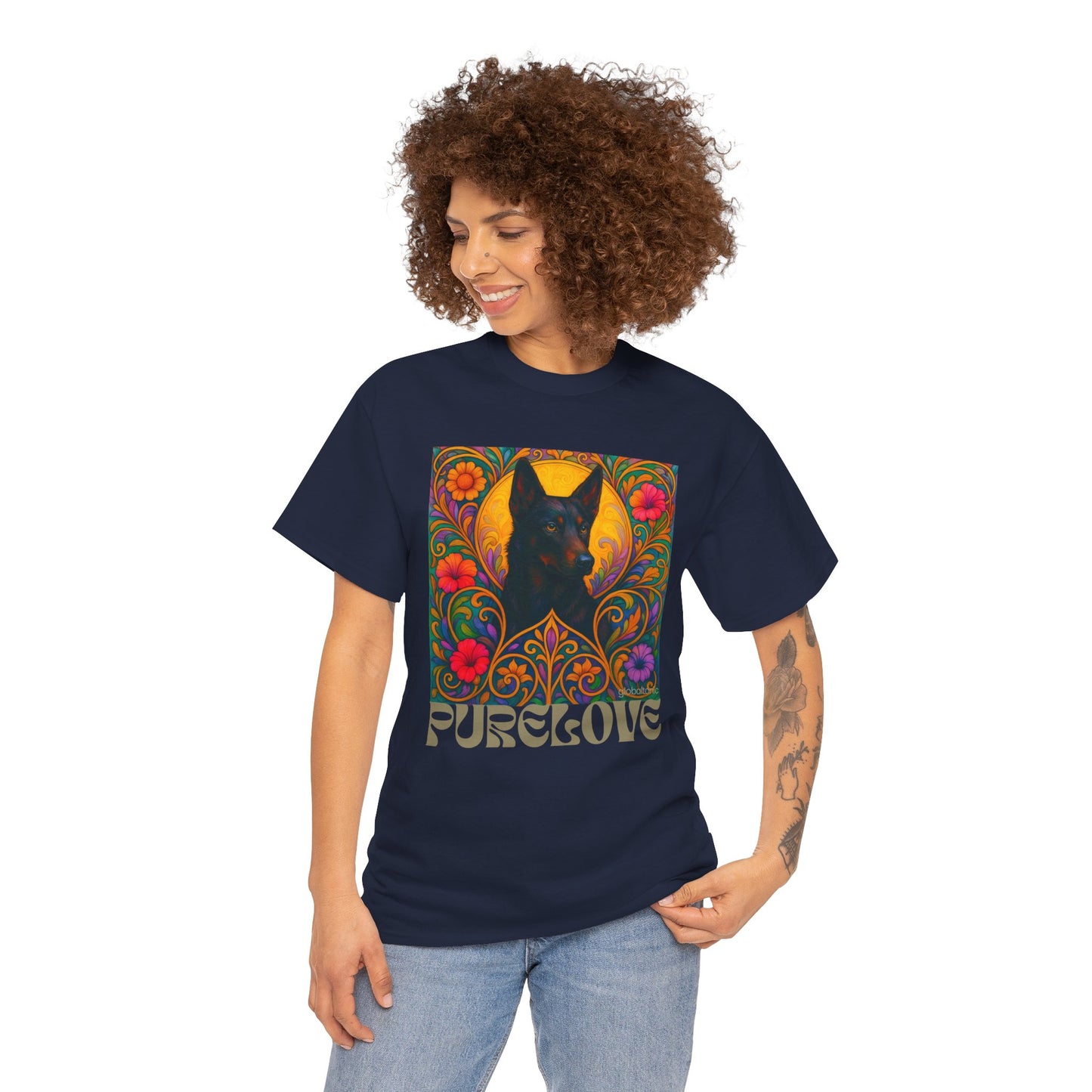 Black Kelpie Vintage Graphic T-Shirt – Unisex Cotton Tee for Dog Lovers