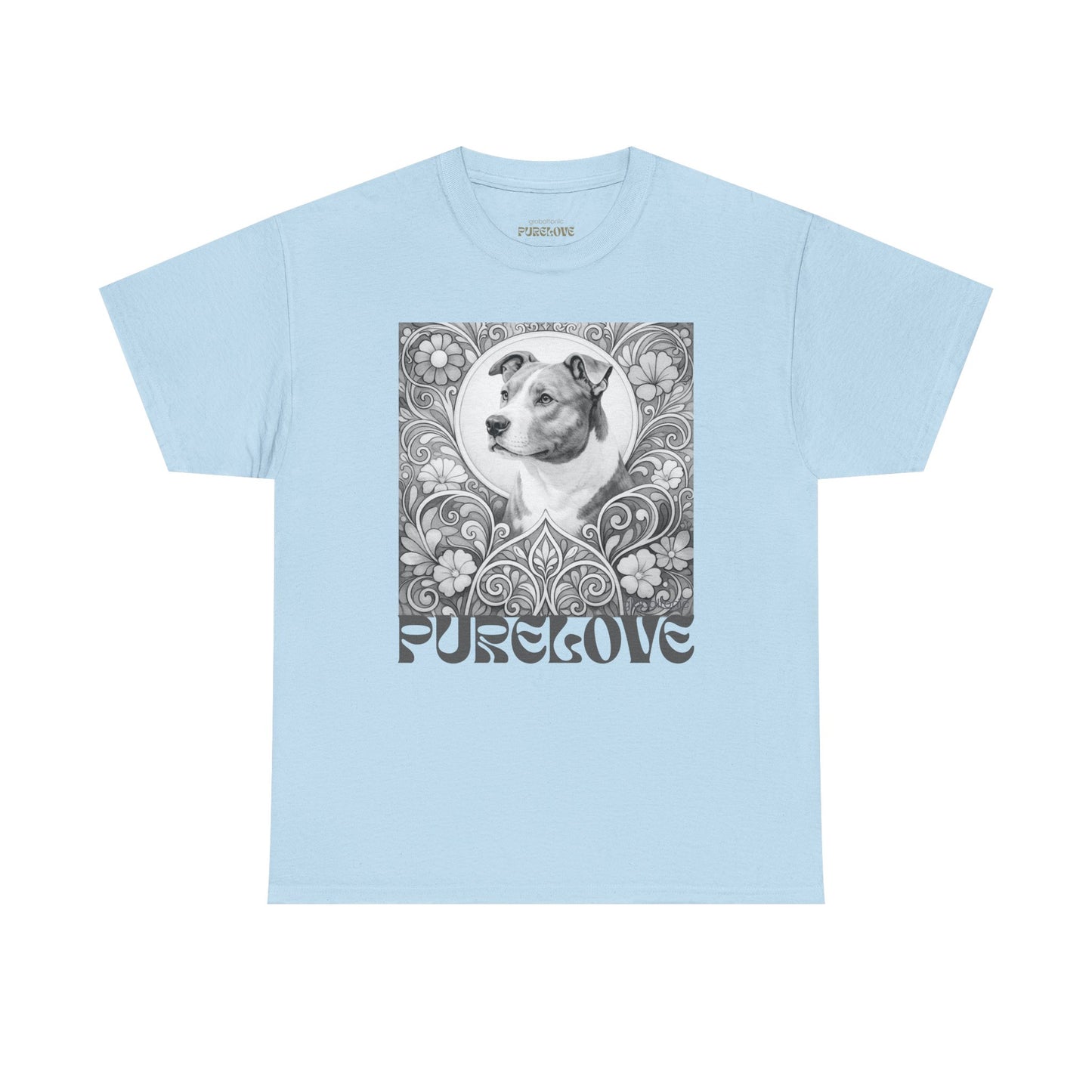 Staffy Grey & White Vintage Unisex Cotton Tee for Dog Lovers (Black & White T-Shirt)