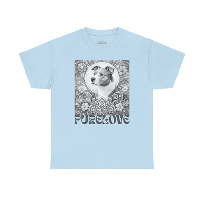 Staffy Grey & White Vintage Unisex Cotton Tee for Dog Lovers (Black & White T-Shirt)