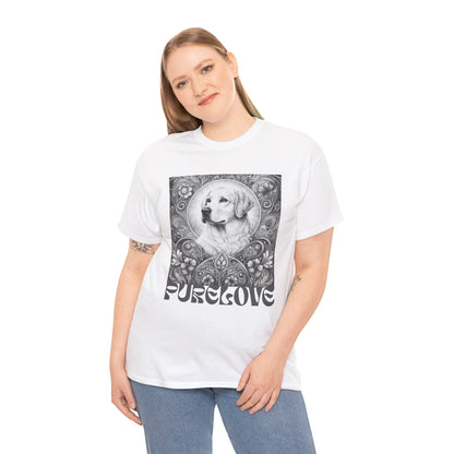 Labrador Vintage Unisex Cotton Tee for Dog Lovers (Black & White)