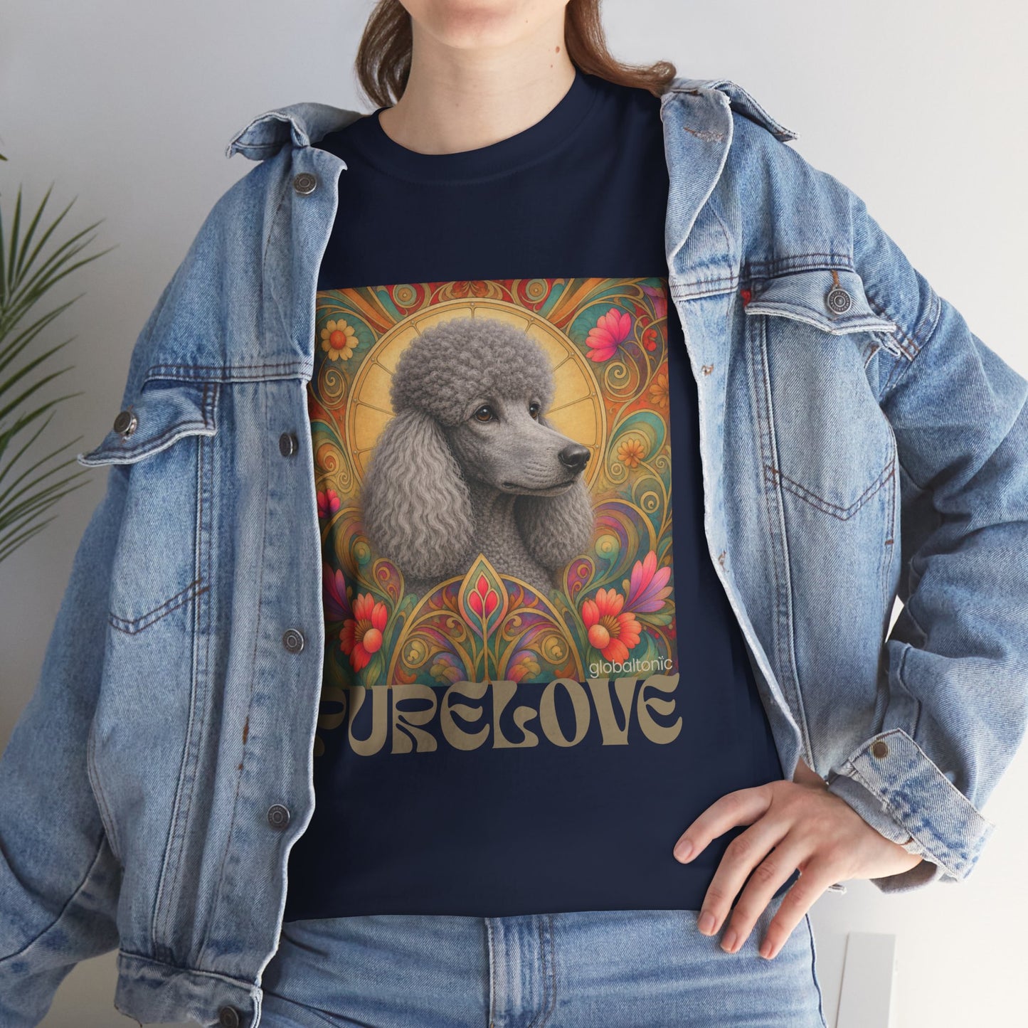 Poodle Grey Vintage Graphic T-Shirt – Unisex Cotton Tee for Dog Lovers