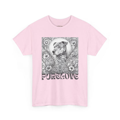 Staffy Brown Brindle Vintage Graphic T-Shirt – Unisex Cotton Tee for Dog Lovers (Black & White)