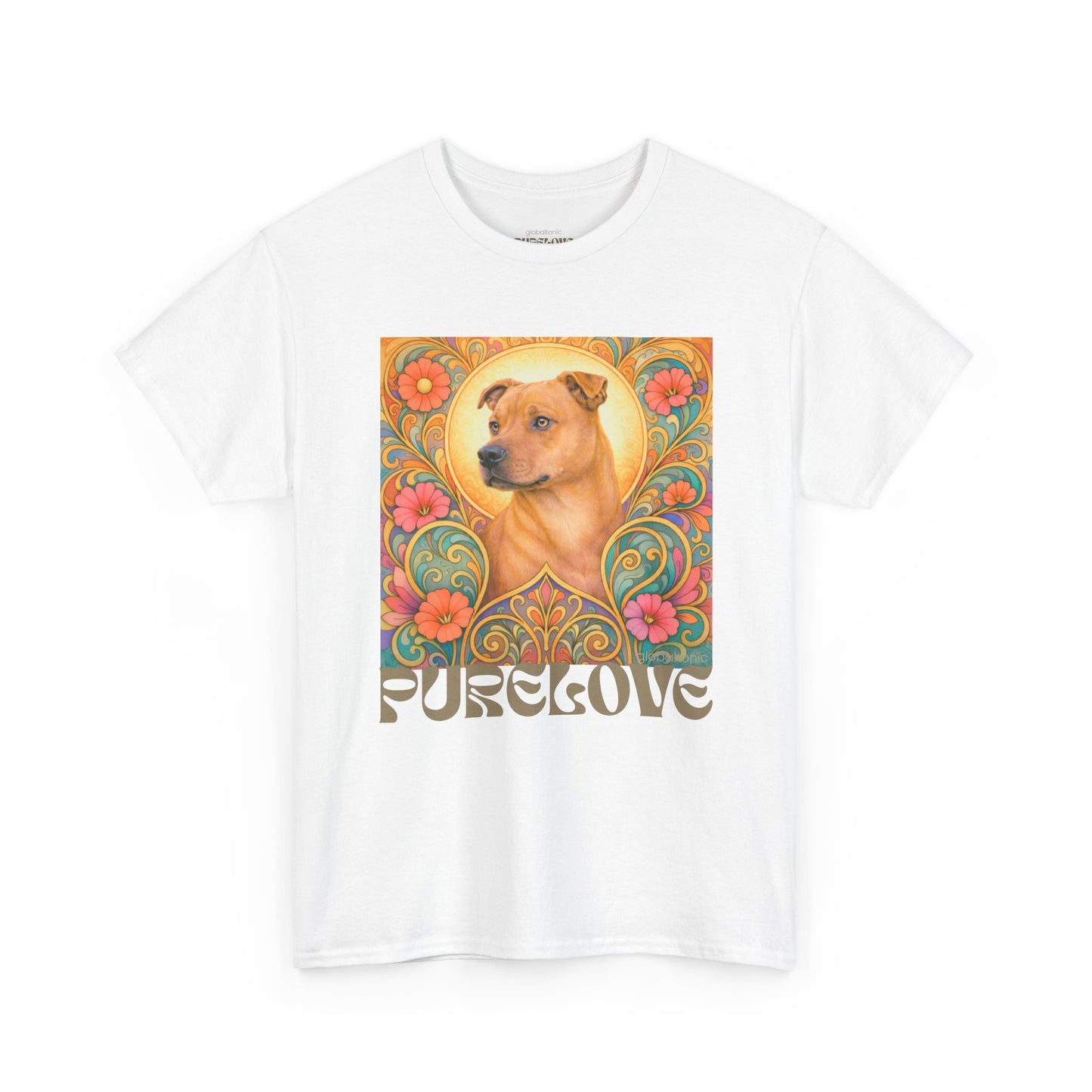 Staffy Tan Vintage Graphic T-Shirt – Unisex Cotton Tee for Dog Lovers