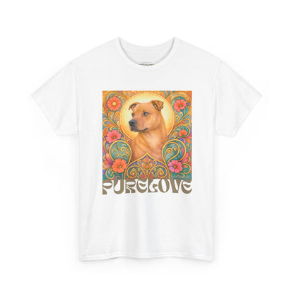 Staffy Tan Vintage Graphic T-Shirt – Unisex Cotton Tee for Dog Lovers
