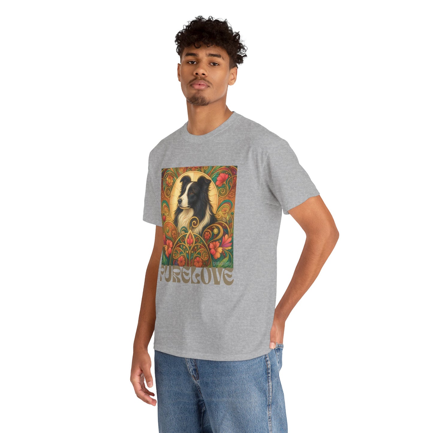 Border Collie (Black & White) Vintage Graphic T-Shirt – Unisex Cotton Tee for Dog Lovers