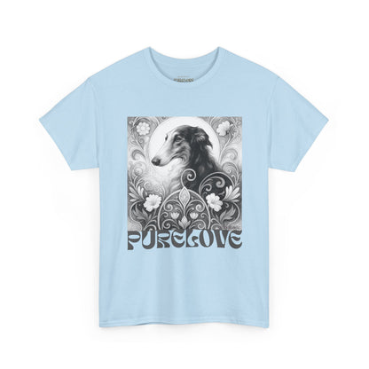 Borzoi Vintage Unisex Cotton Tee for Dog Lovers (Black & White)