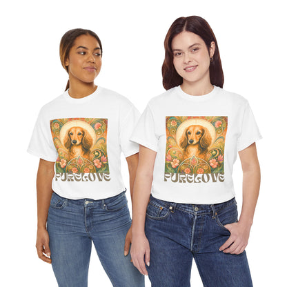 Dachshund Tan Longhair Vintage Graphic T-Shirt – Unisex Cotton Tee for Dog Lovers