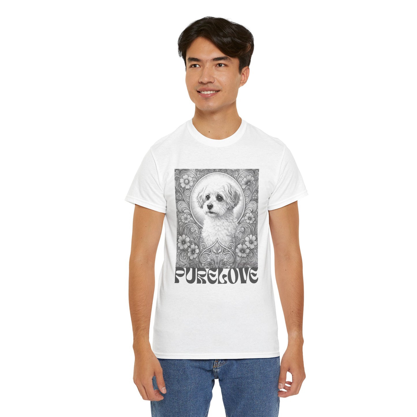 Foxypoo (Foodle) Vintage Graphic T-Shirt – Unisex Cotton Tee for Dog Lovers (Black & White)