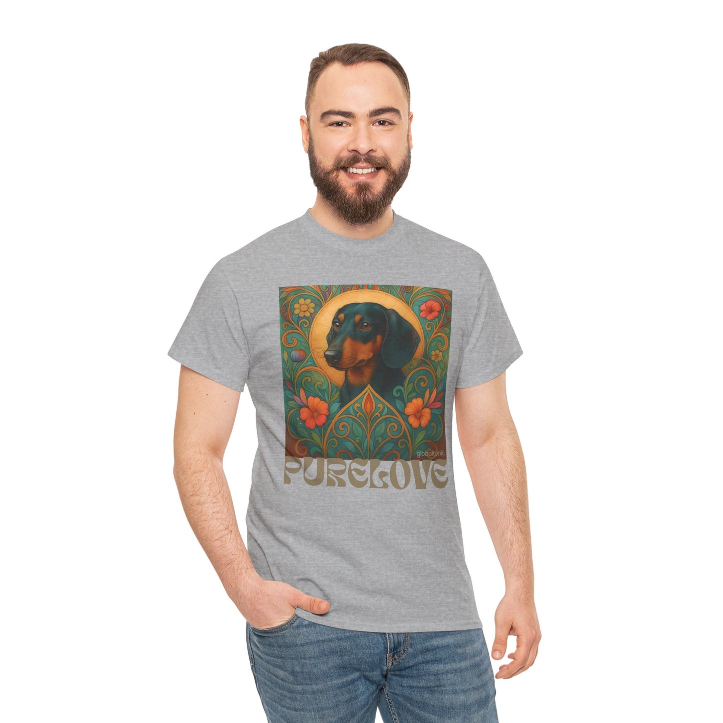 Dachshund Black Tan Shorthair Vintage Graphic T-shirt - Unisex Cotton Tee for Dog Lovers
