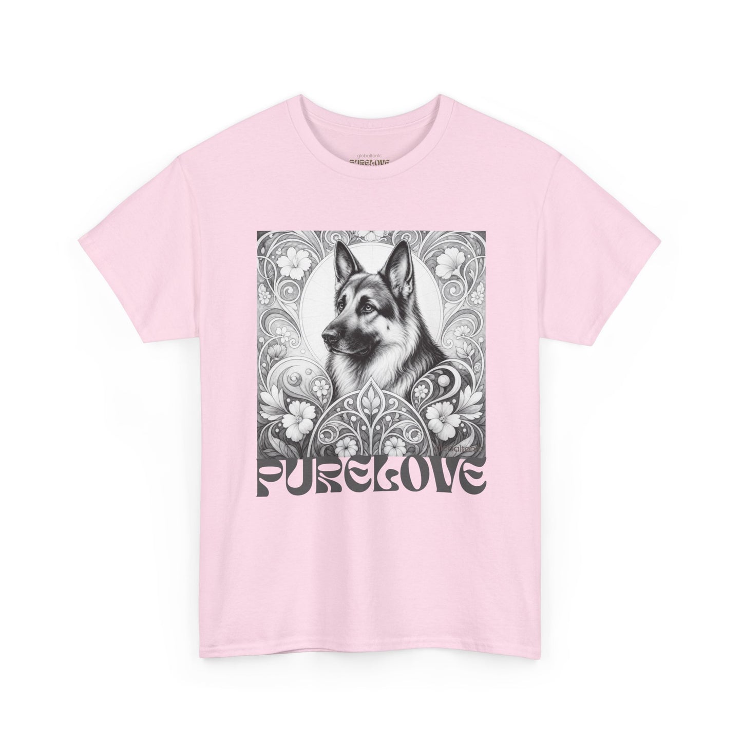 German Shepherd Vintage Unisex Cotton Tee for Dog Lovers  (Black & White)