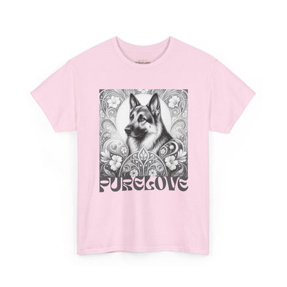 German Shepherd Vintage Unisex Cotton Tee for Dog Lovers  (Black & White)