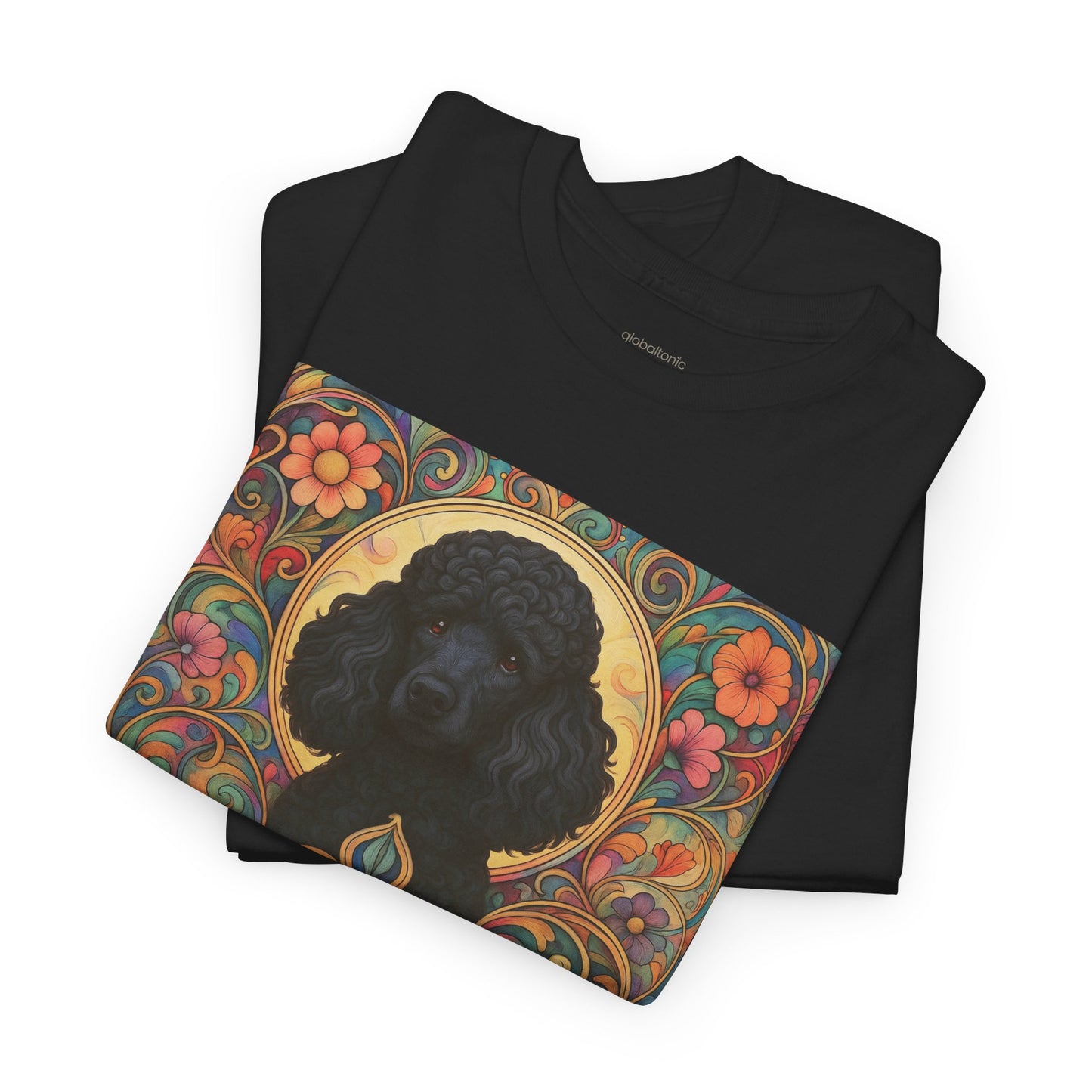 Black Poodle Vintage Graphic T-Shirt – Unisex Cotton Tee for Dog Lovers