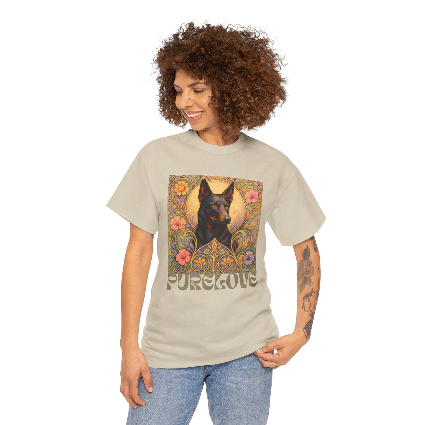 Black Kelpie Vintage Graphic T-Shirt – Unisex Cotton Tee for Dog Lovers