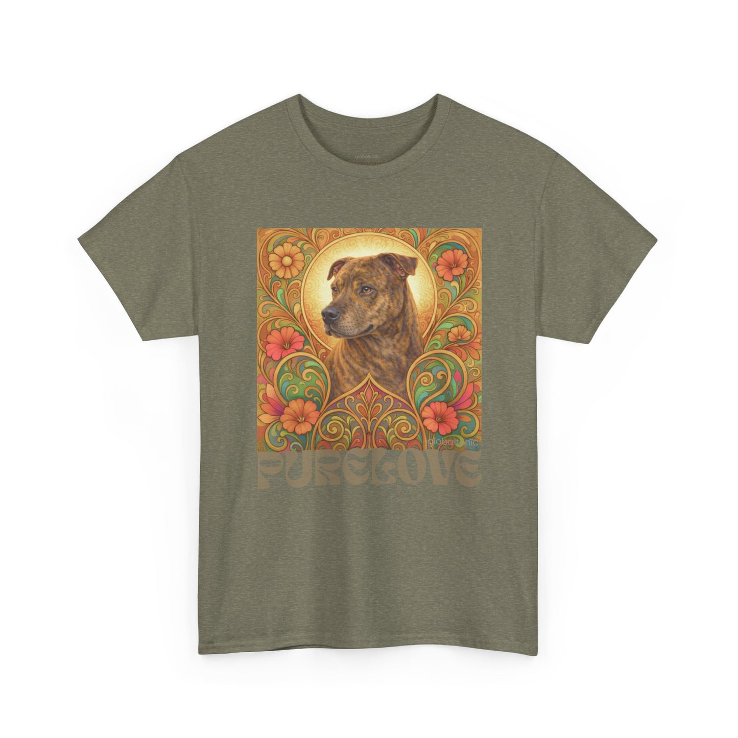 Staffy Brown Brindle Vintage Graphic T-Shirt – Unisex Cotton Tee for Dog Lovers