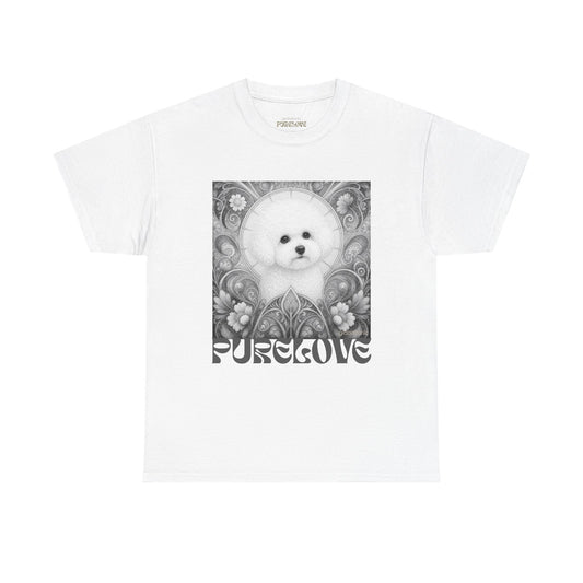 Bichon Frise Vintage Unisex Cotton Tee for Dog Lovers (Black & White)