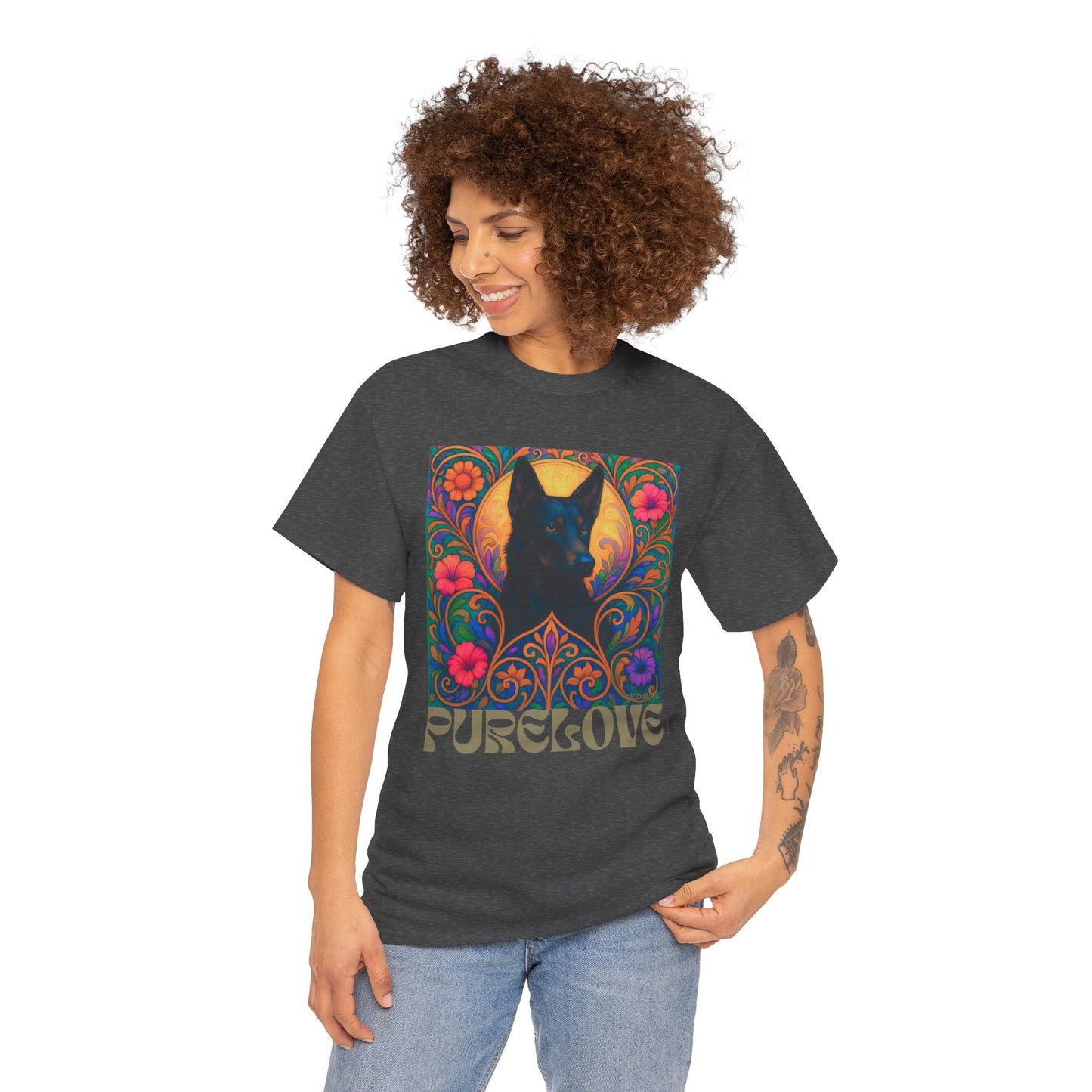 Black Kelpie Vintage Graphic T-Shirt – Unisex Cotton Tee for Dog Lovers