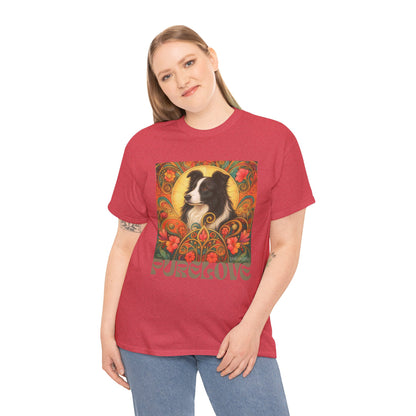 Border Collie (Black & White) Vintage Graphic T-Shirt – Unisex Cotton Tee for Dog Lovers