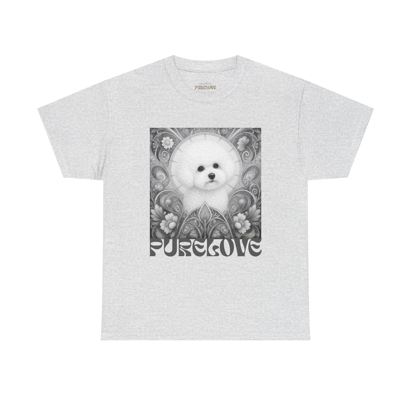 Bichon Frise Vintage Unisex Cotton Tee for Dog Lovers (Black & White)