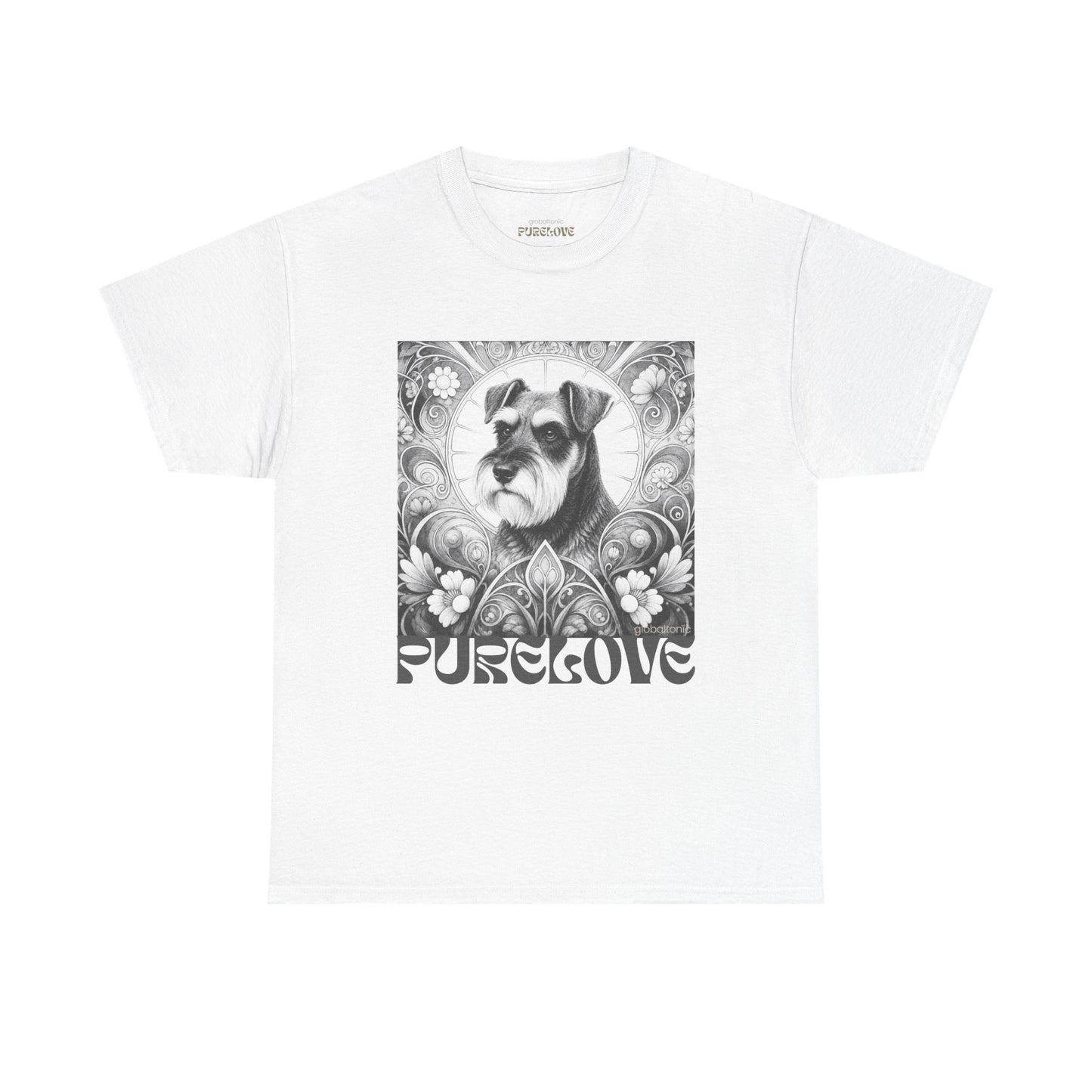 Schnauzer Vintage Unisex Cotton Tee for Dog Lovers (Black & White)