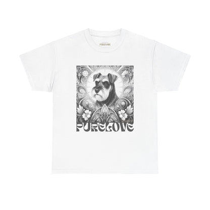 Schnauzer Vintage Unisex Cotton Tee for Dog Lovers (Black & White)