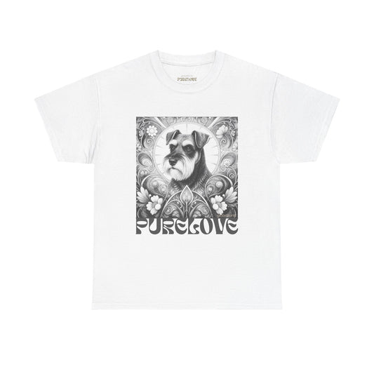 Schnauzer Vintage Unisex Cotton Tee for Dog Lovers (Black & White)
