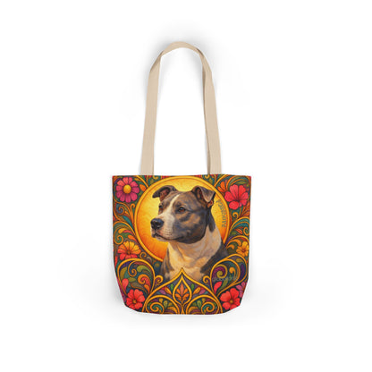 Staffy Grey & White All-Over Print Canvas Tote Bag – Colourful Artistic Dog Lover Gift