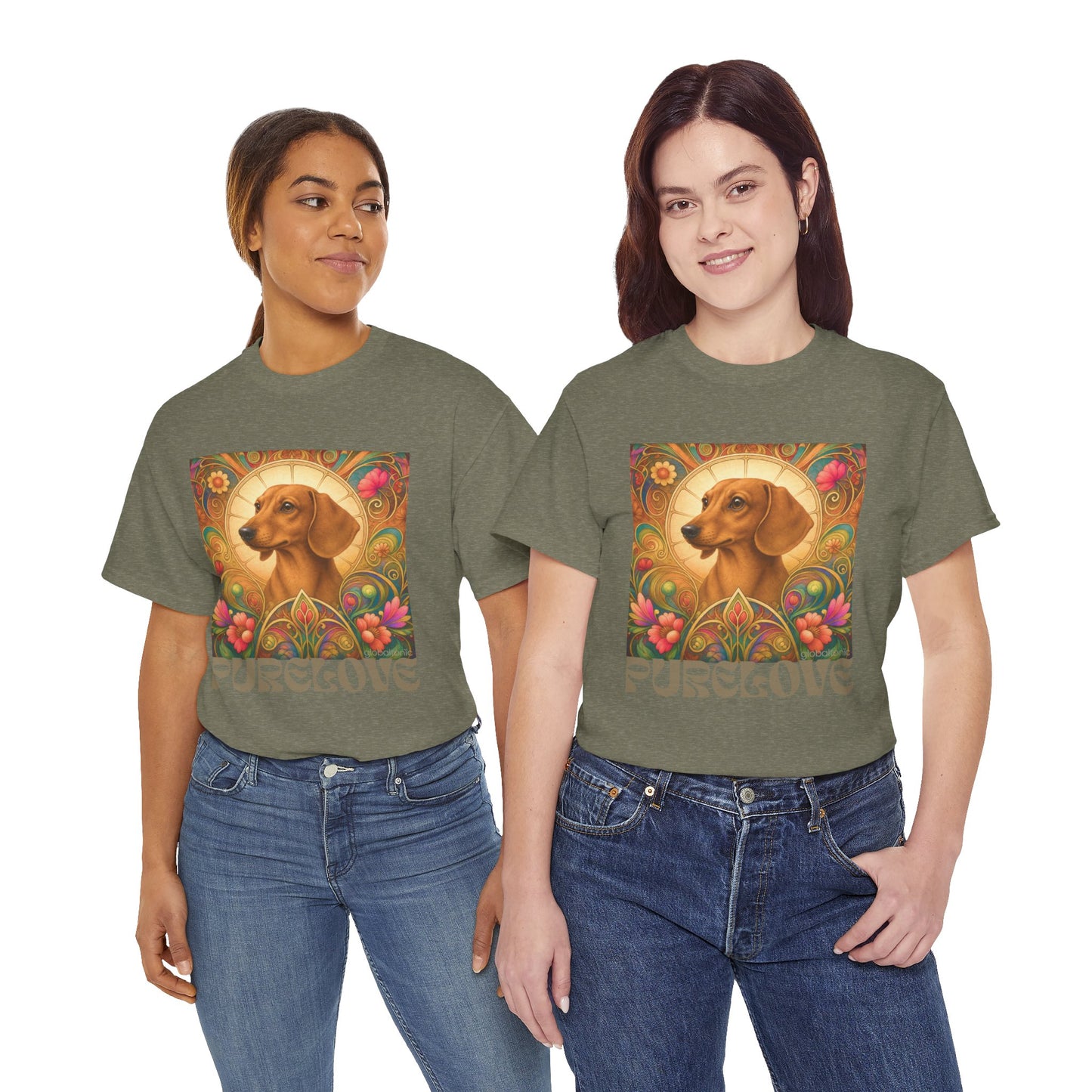 Dachshund Tan Vintage Graphic T-Shirt – Unisex Cotton Tee for Dog Lovers