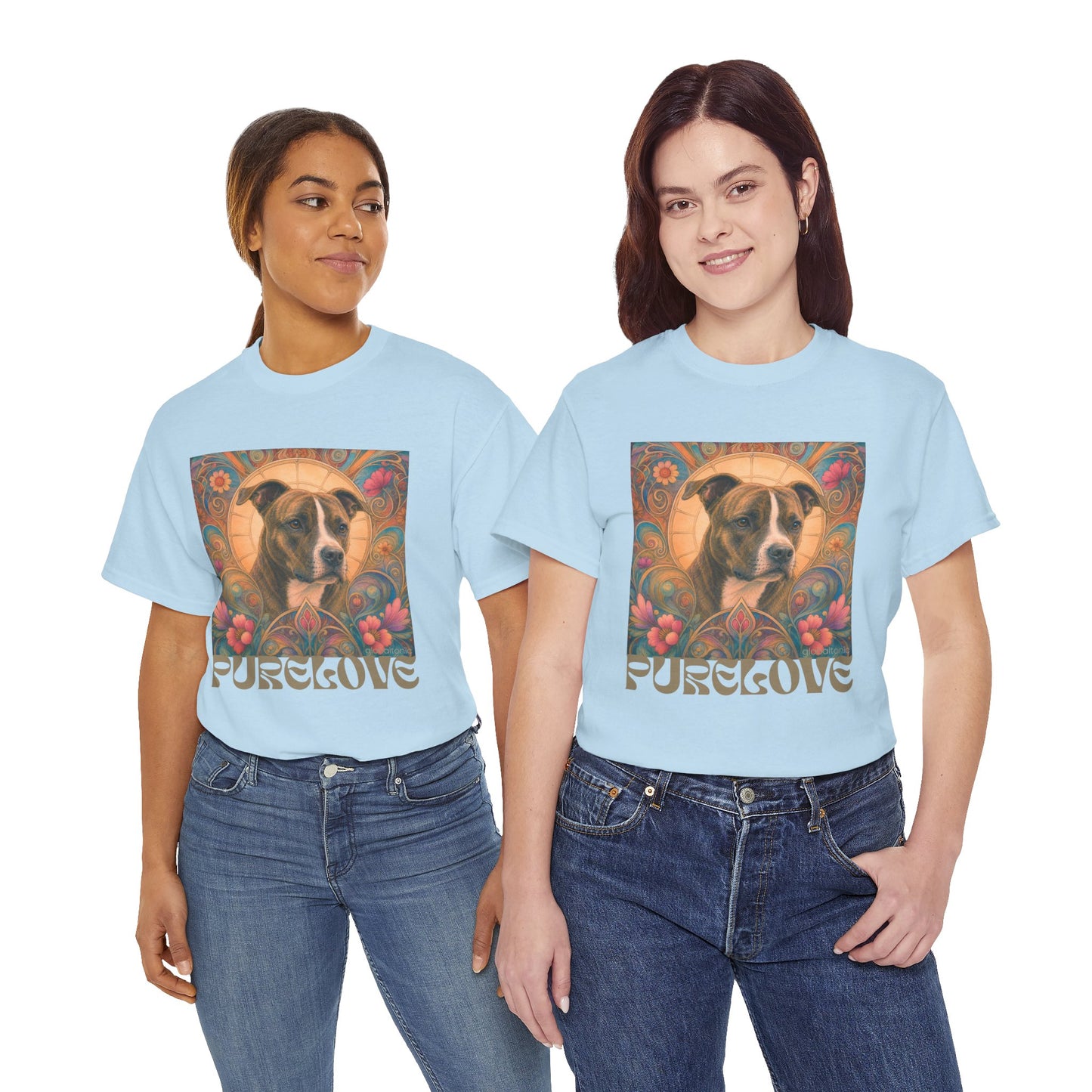 Staffy (Coco) Bull Terrier Vintage Unisex Cotton Tee for Dog Lovers