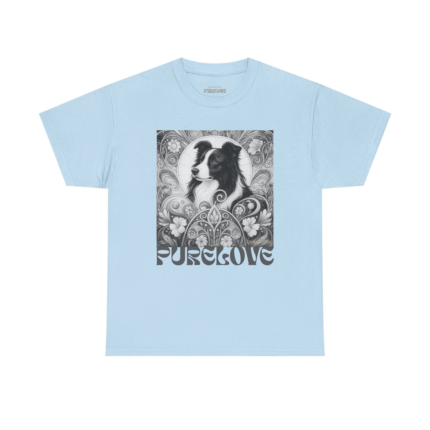 Border Collie Vintage Unisex Cotton Tee for Dog Lovers (Black & White)