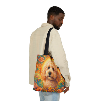 Goldendoodle (Groodle) All-Over Print Canvas Tote Bag – Colourful Artistic Dog Lover Gift