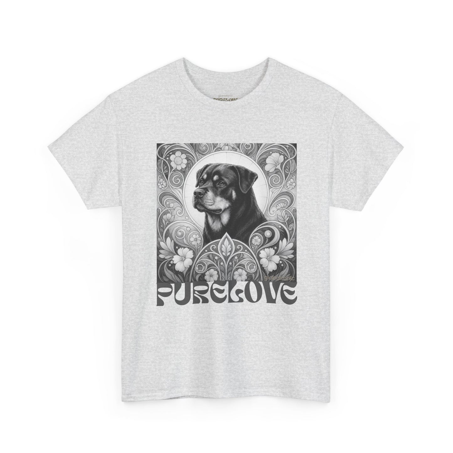 Rottweiler Buddha Vintage Unisex Cotton Tee for Dog Lovers (Black & White T-Shirt)