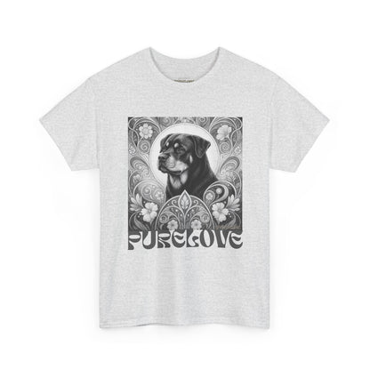 Rottweiler Buddha Vintage Unisex Cotton Tee for Dog Lovers (Black & White T-Shirt)