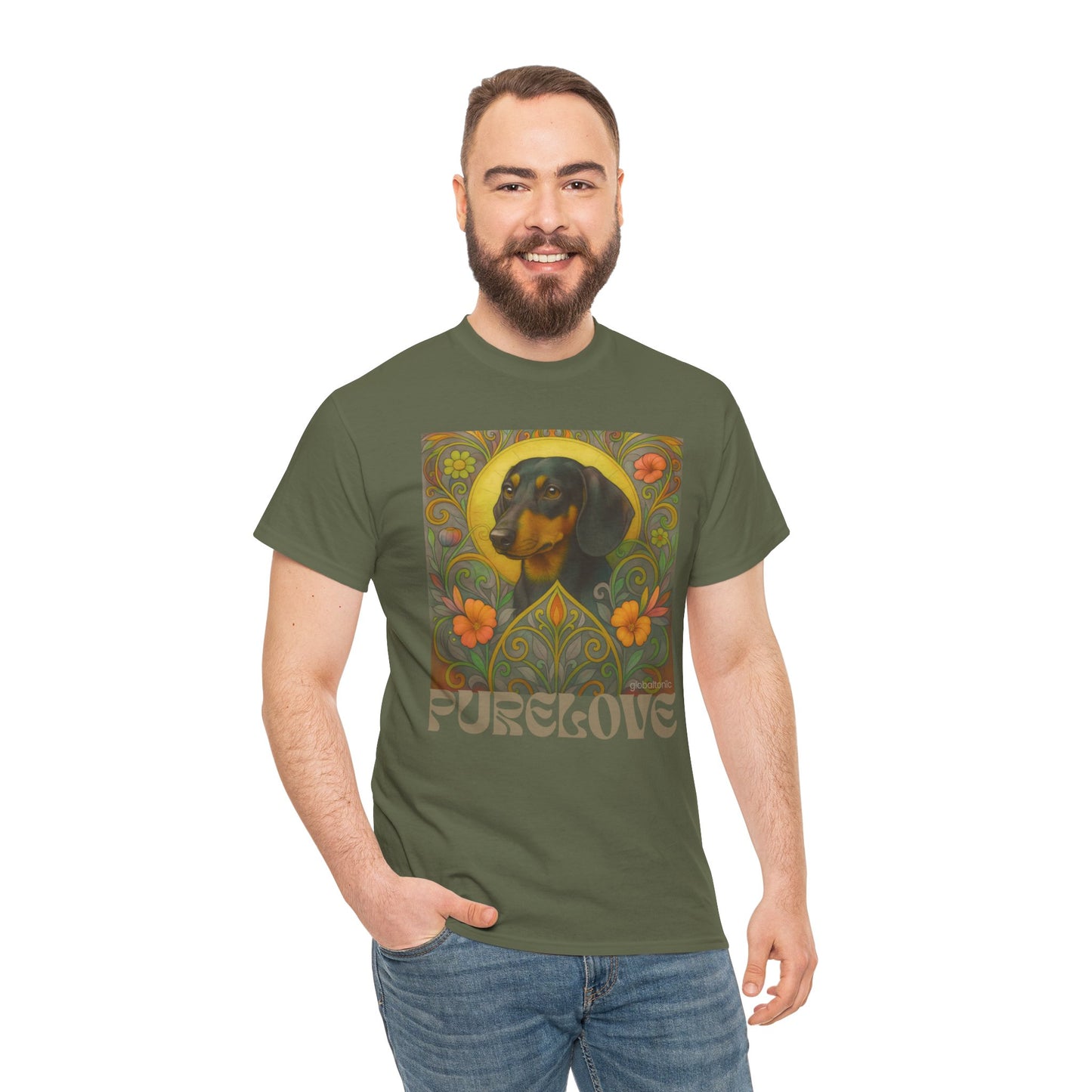 Dachshund Black Tan Shorthair Vintage Graphic T-shirt - Unisex Cotton Tee for Dog Lovers