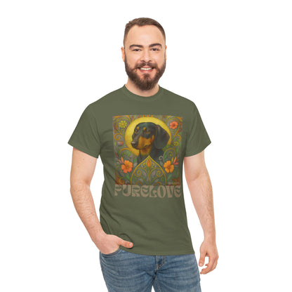 Dachshund Black Tan Shorthair Vintage Graphic T-shirt - Unisex Cotton Tee for Dog Lovers