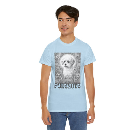 Foxypoo (Foodle) Vintage Graphic T-Shirt – Unisex Cotton Tee for Dog Lovers (Black & White)