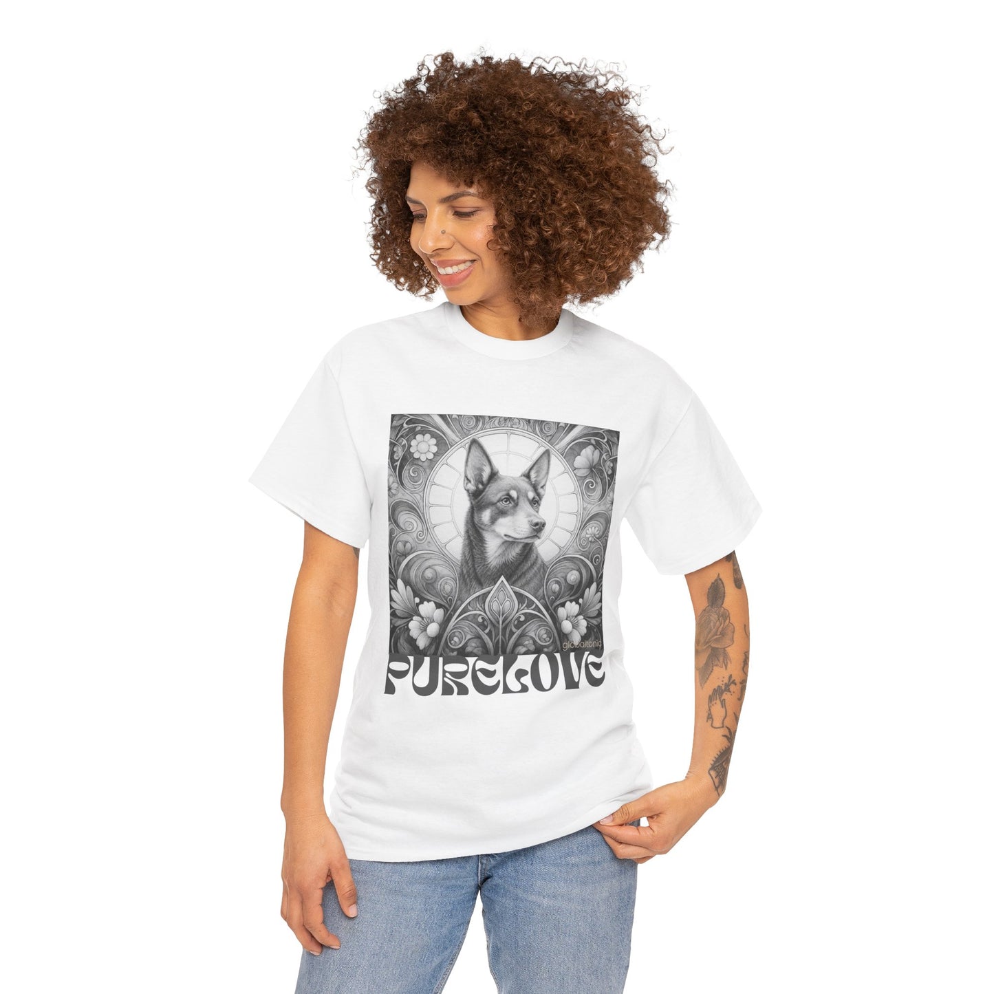 Kelpie Brown Vintage Unisex Cotton Tee for Dog Lovers (Black & White)