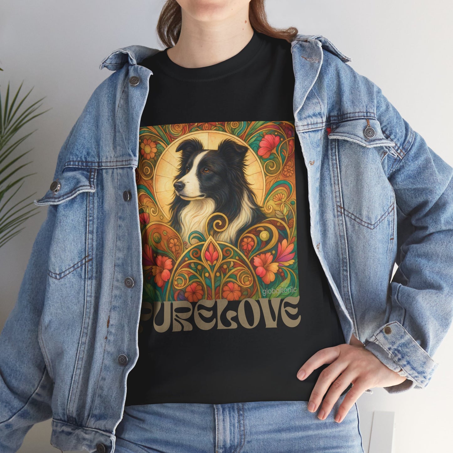 Border Collie (Black & White) Vintage Graphic T-Shirt – Unisex Cotton Tee for Dog Lovers