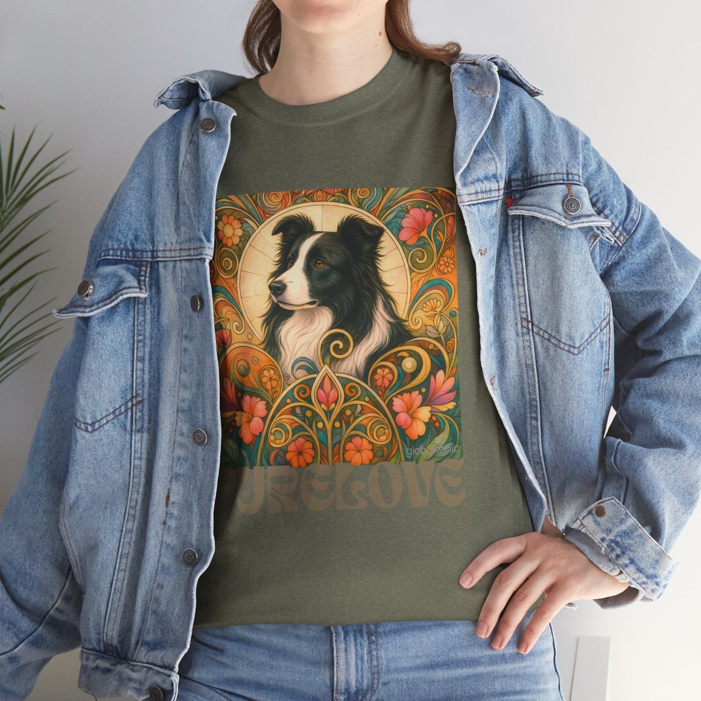 Border Collie (Black & White) Vintage Graphic T-Shirt – Unisex Cotton Tee for Dog Lovers