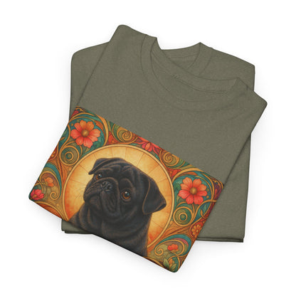 Pug Black Vintage Graphic T-Shirt – Unisex Cotton Tee for Dog Lovers