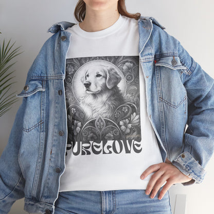Golden Retriever Vintage Unisex Cotton Tee for Dog Lovers (Black & White)