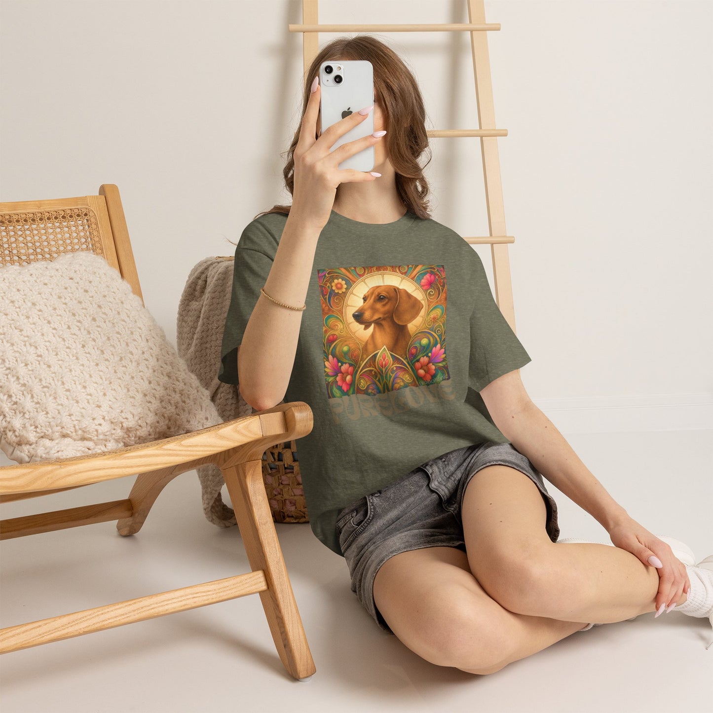 Dachshund Tan Vintage Graphic T-Shirt – Unisex Cotton Tee for Dog Lovers