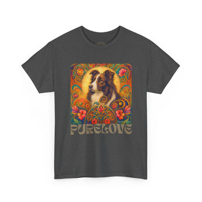 Border Collie (Chocolate & White) Vintage Graphic T-Shirt – Unisex Cotton Tee for Dog Lovers