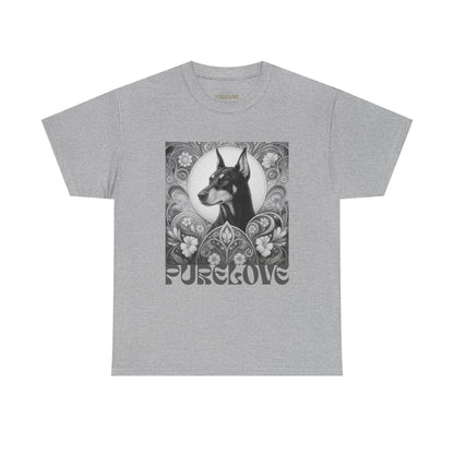 Doberman Vintage Unisex Cotton Tee for Dog Lovers (Black & White)