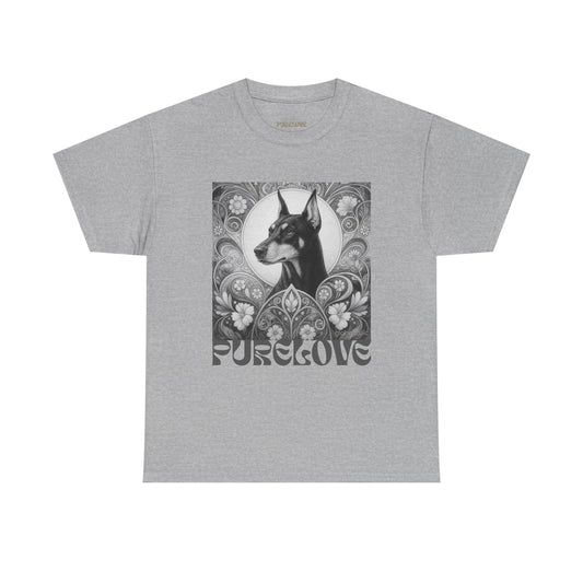 Doberman Vintage Unisex Cotton Tee for Dog Lovers (Black & White)