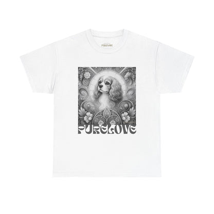 Cavalier King Charles Spaniel Vintage Unisex Cotton Tee for Dog Lovers (Black & White)