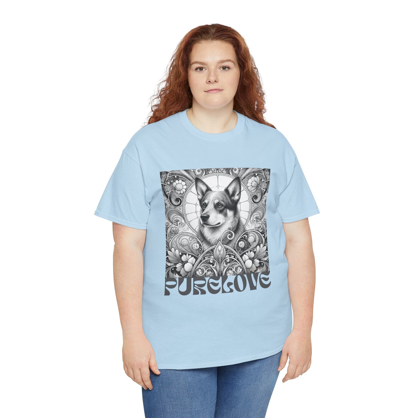 Australian Blue Heeler Vintage Unisex Cotton Tee for Dog Lovers (Black & White)