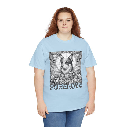 Australian Blue Heeler Vintage Unisex Cotton Tee for Dog Lovers (Black & White)