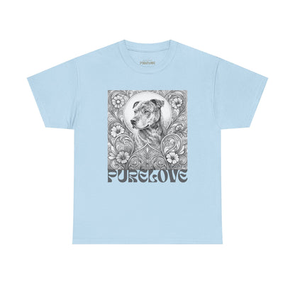 Staffy Brown Brindle Vintage Graphic T-Shirt – Unisex Cotton Tee for Dog Lovers (Black & White)